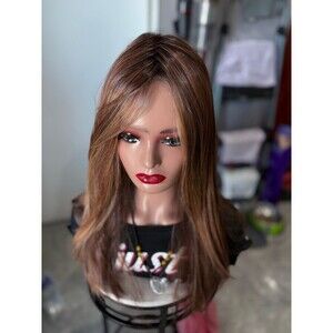 Tressallure “Glam” wig in color 33/130/R4 | Dark Auburn Bright Auburn Blend Root